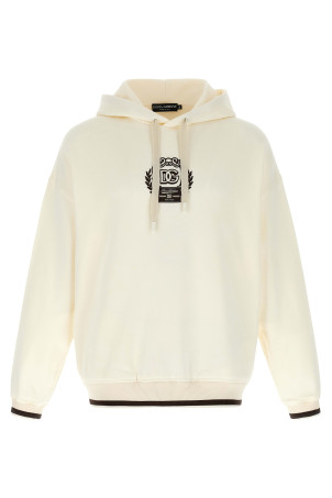Logo embroidery hoodie White