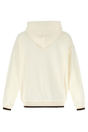 Logo embroidery hoodie White