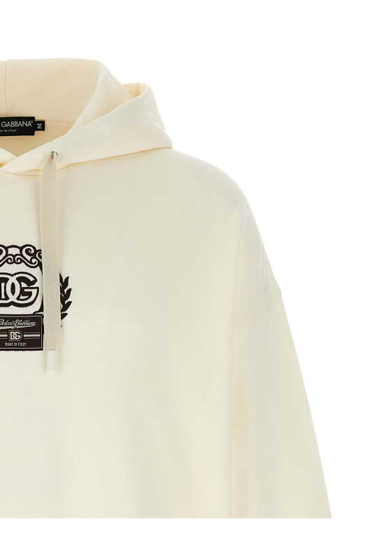 Logo embroidery hoodie White