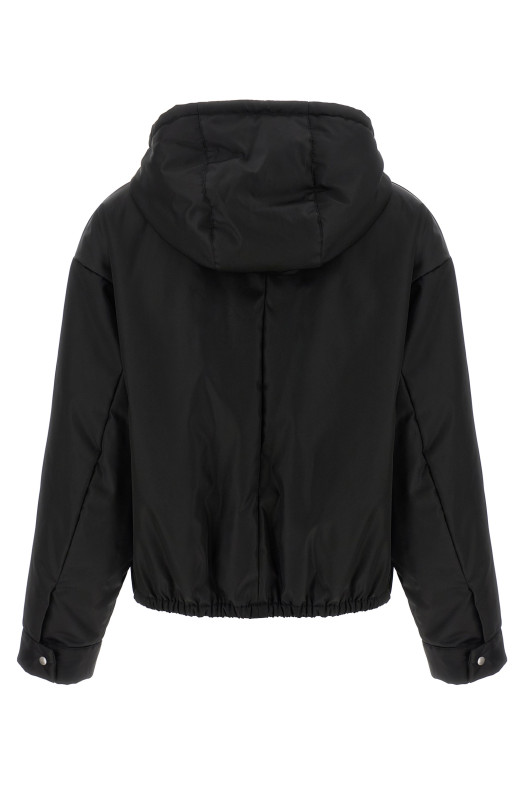 Куртка с капюшоном Re-Nylon Черная PRADA 29P246SVMO1WQ8F0002