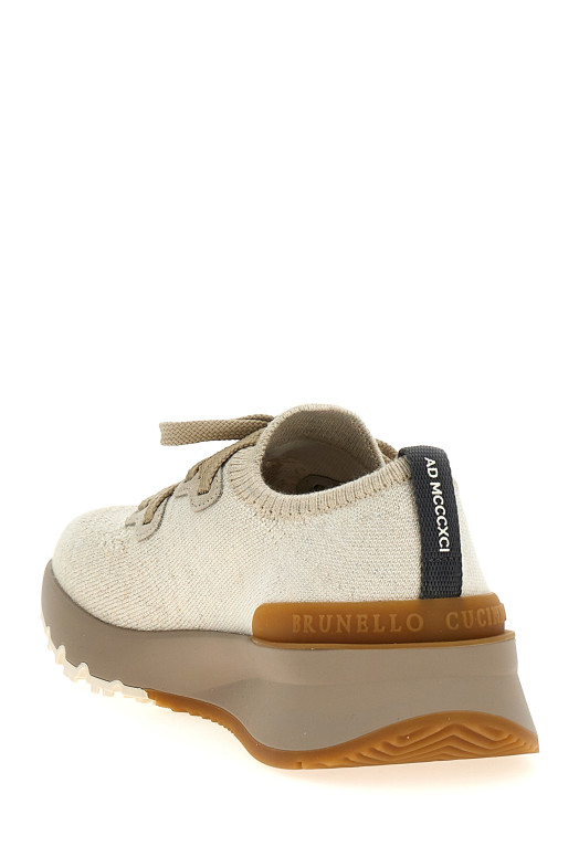 Вязаные кроссовки Бежевые BRUNELLO CUCINELLI MZUKISO250CSB87