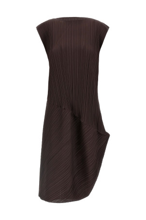 Платье-миди коричневого цвета PLEATS PLEASE ISSEY MIYAKE PP58JH46347 Платье-миди коричневого цвета PLEATS PLEASE ISSEY MIYAKE PP58JH46347