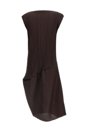 Платье-миди коричневого цвета PLEATS PLEASE ISSEY MIYAKE PP58JH46347 Платье-миди коричневого цвета PLEATS PLEASE ISSEY MIYAKE PP58JH46347