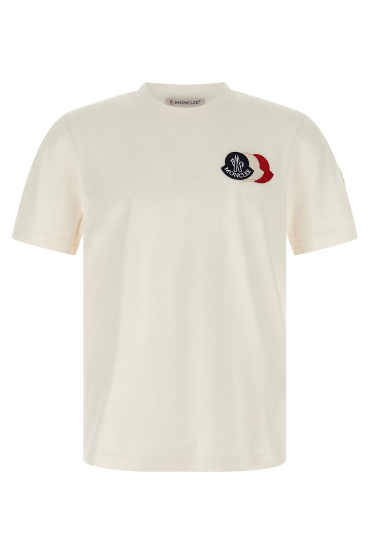 Футболка з триколірним логотипом Біла MONCLER K20918C0005689AUG034