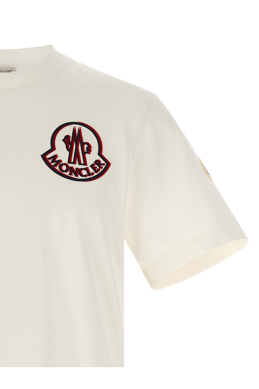 Футболка с логотипом, белая MONCLER K20918C0005789AZ9034 Футболка с логотипом, белая MONCLER K20918C0005789AZ9034