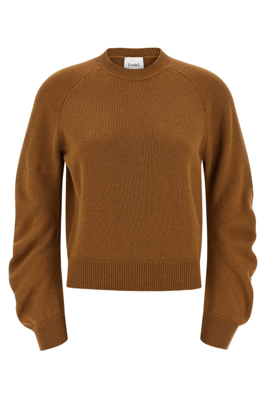 Свитер с закругленными рукавами Коричневый NUDE 1101W2553653