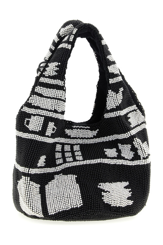 Мини-сумка для покупок «Beaded» Черно-серая HB0744FA0470901 Мини-сумка для покупок «Beaded» Черно-серая HB0744FA0470901