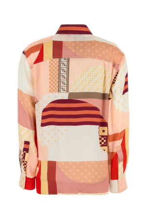 Шелковая рубашка с принтом FENDI (FS8274AUQM)