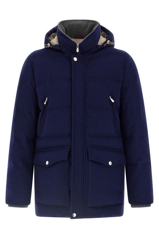 Flannel down jacket Blue