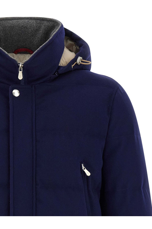 Flannel down jacket Blue