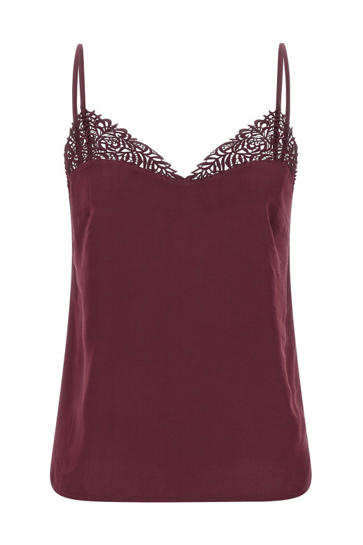 Satin lace top Bordeaux Satin lace top Bordeaux
