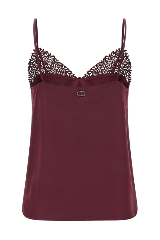 Satin lace top Bordeaux Satin lace top Bordeaux