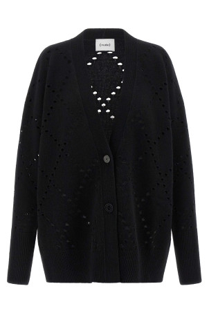 Argyle cut-out cardigan Black