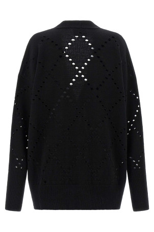 Argyle cut-out cardigan Black