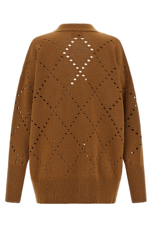 Кардиган з вирізом Argyle Коричневий NUDE 1101W2554053 Кардиган з вирізом Argyle Коричневий NUDE 1101W2554053