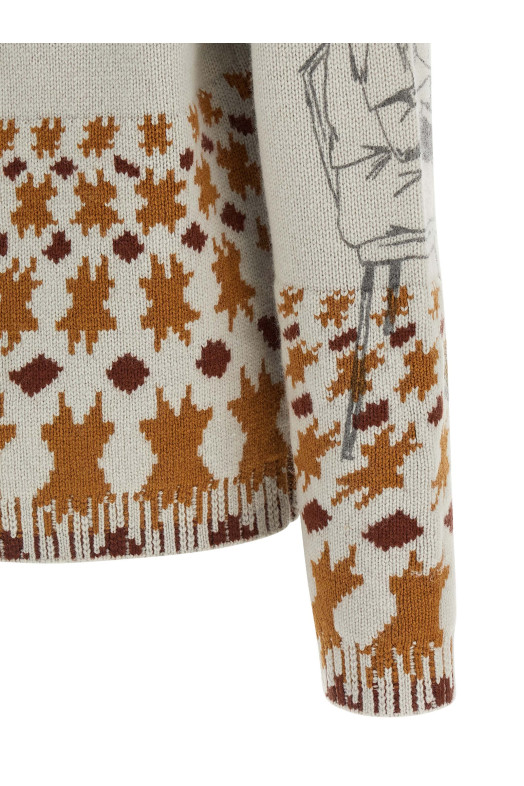 Jacquard pattern sweater Gray Jacquard pattern sweater Gray