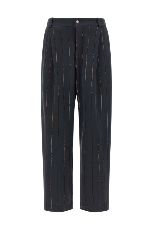 'Dazzling Chalk Stripe Embroidery' joggers Gray 'Dazzling Chalk Stripe Embroidery' joggers Gray