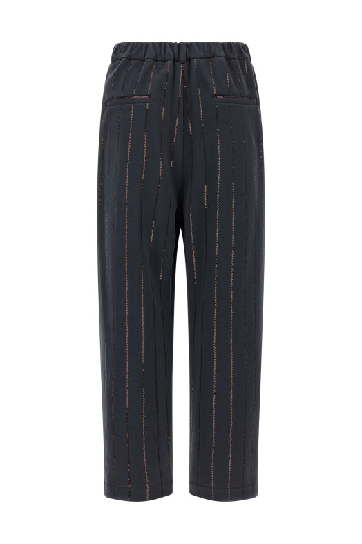 'Dazzling Chalk Stripe Embroidery' joggers Gray 'Dazzling Chalk Stripe Embroidery' joggers Gray