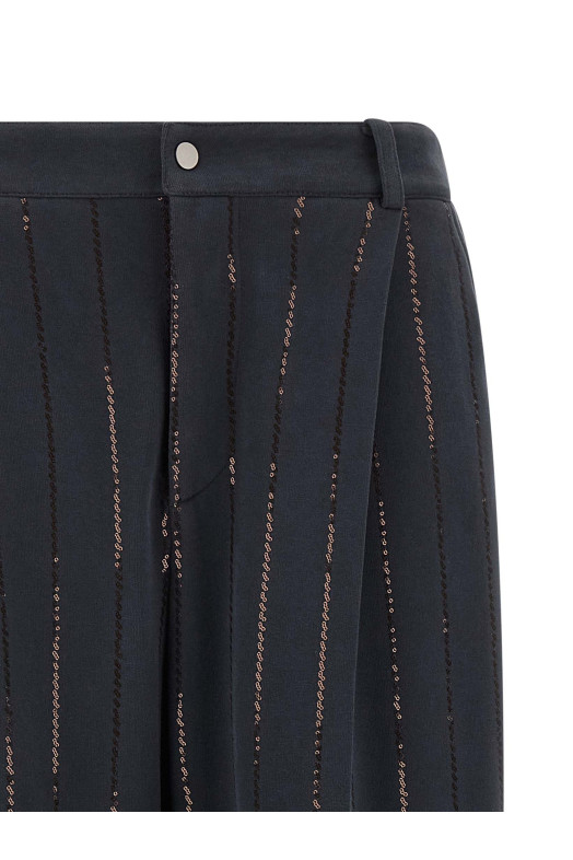 'Dazzling Chalk Stripe Embroidery' joggers Gray 'Dazzling Chalk Stripe Embroidery' joggers Gray