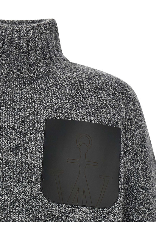 'Leather Patch Pocket' sweater Gray 'Leather Patch Pocket' sweater Gray