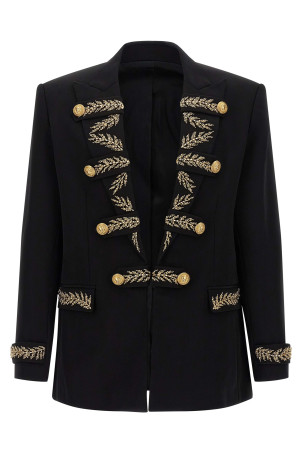 Блейзер з вишивкою у вигляді листя Чорний BALMAIN FH1SM176PD09EAD Блейзер з вишивкою у вигляді листя Чорний BALMAIN FH1SM176PD09EAD