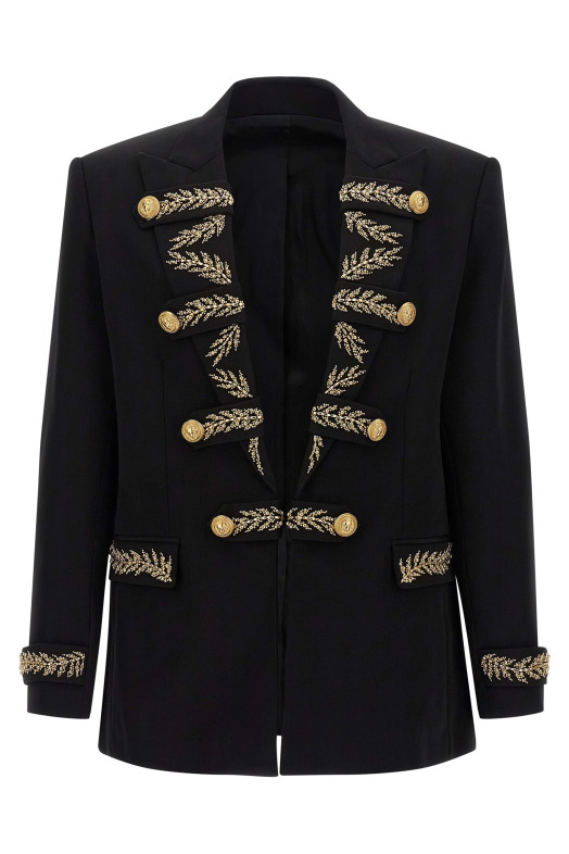 Блейзер з вишивкою у вигляді листя Чорний BALMAIN FH1SM176PD09EAD Блейзер з вишивкою у вигляді листя Чорний BALMAIN FH1SM176PD09EAD