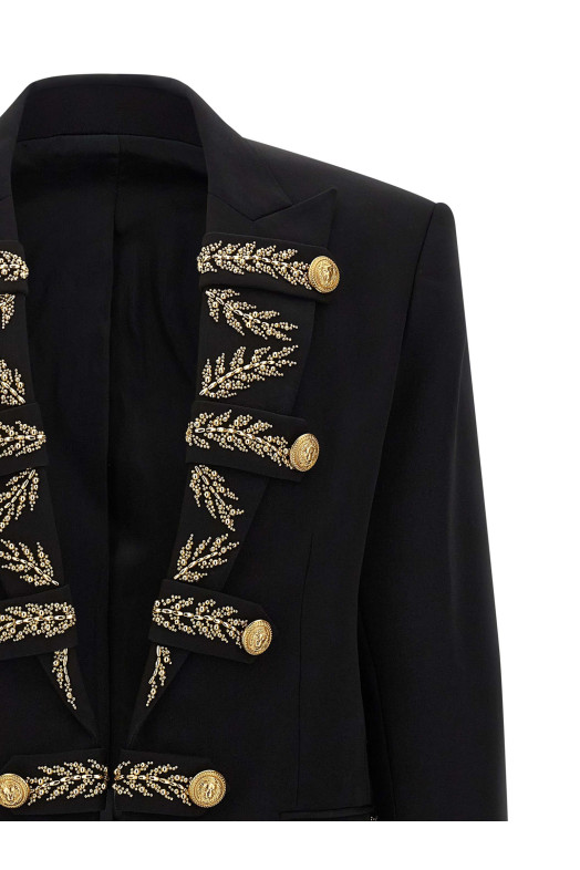 Блейзер з вишивкою у вигляді листя Чорний BALMAIN FH1SM176PD09EAD Блейзер з вишивкою у вигляді листя Чорний BALMAIN FH1SM176PD09EAD