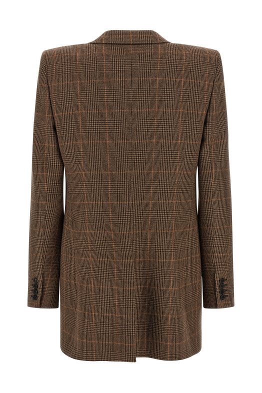 Шерстяной блейзер Check Brown SAINT LAURENT 832778Y3J459217 Шерстяной блейзер Check Brown SAINT LAURENT 832778Y3J459217