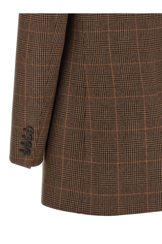Шерстяной блейзер Check Brown SAINT LAURENT 832778Y3J459217 Шерстяной блейзер Check Brown SAINT LAURENT 832778Y3J459217