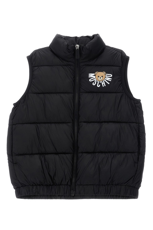 Жилет з логотипом Чорний MOSCHINO KID TEEN HQS02KL3A32NEROBLACK Жилет з логотипом Чорний MOSCHINO KID TEEN HQS02KL3A32NEROBLACK