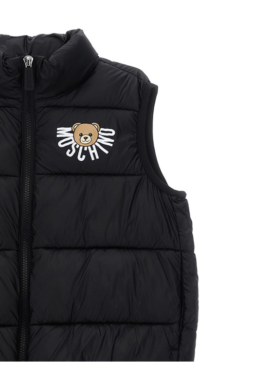Жилет з логотипом Чорний MOSCHINO KID TEEN HQS02KL3A32NEROBLACK Жилет з логотипом Чорний MOSCHINO KID TEEN HQS02KL3A32NEROBLACK