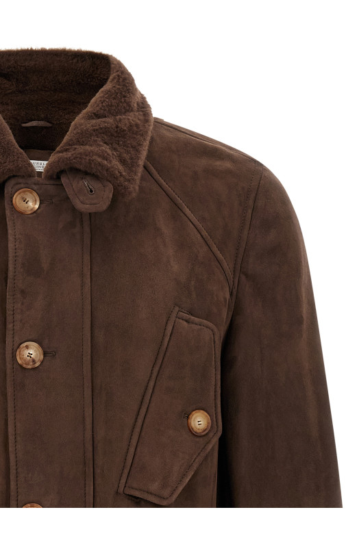 Парка модель куртка из овчины Коричневая BRUNELLO CUCINELLI MPSTR2056C4255