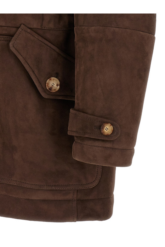 Парка модель куртка из овчины Коричневая BRUNELLO CUCINELLI MPSTR2056C4255