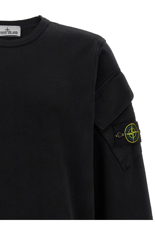 Світшот з логотипом Чорний STONE ISLAND K2S156100008S0A20V0029