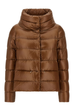 Monogram down jacket Brown
