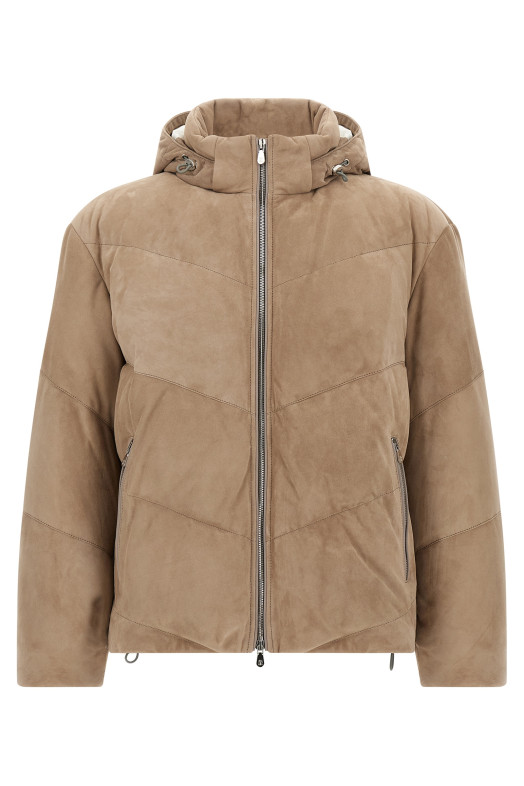 Замшевая пуховая куртка Бежевая BRUNELLO CUCINELLI MPCLF2046C4248