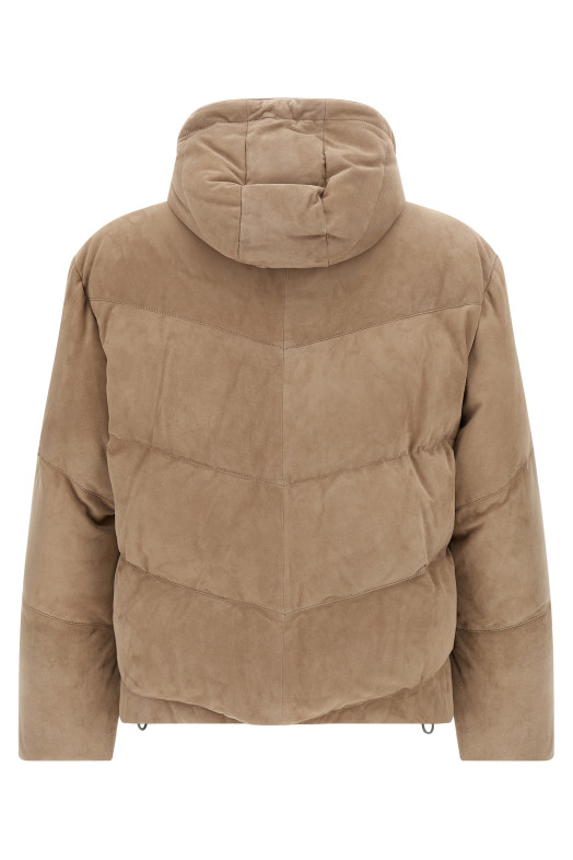 Замшевая пуховая куртка Бежевая BRUNELLO CUCINELLI MPCLF2046C4248