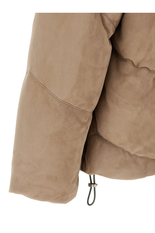 Замшевая пуховая куртка Бежевая BRUNELLO CUCINELLI MPCLF2046C4248