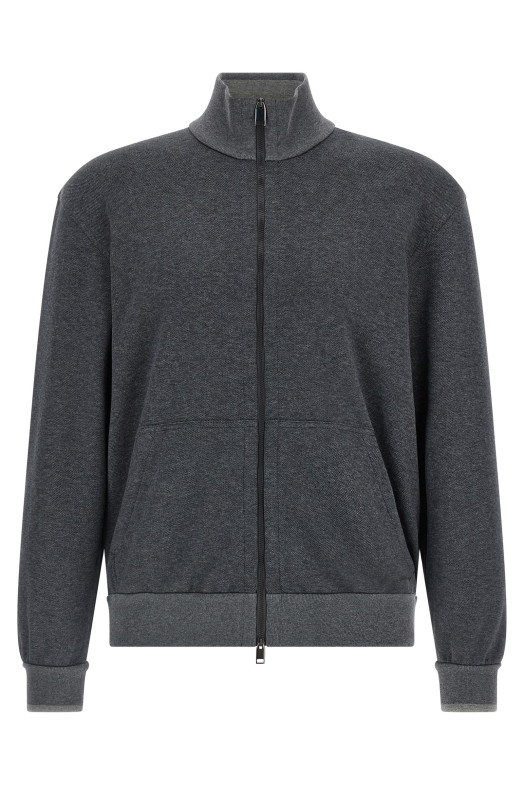 Бавовняна кофта з піке Сіра BRIONI UJNU0LPA6111411 Бавовняна кофта з піке Сіра BRIONI UJNU0LPA6111411