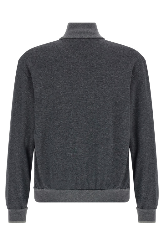 Бавовняна кофта з піке Сіра BRIONI UJNU0LPA6111411 Бавовняна кофта з піке Сіра BRIONI UJNU0LPA6111411