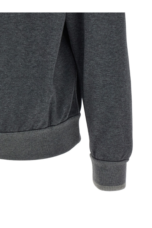 Бавовняна кофта з піке Сіра BRIONI UJNU0LPA6111411 Бавовняна кофта з піке Сіра BRIONI UJNU0LPA6111411