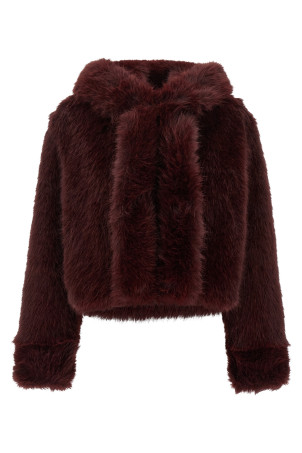 Cropped eco fur Bordeaux Cropped eco fur Bordeaux