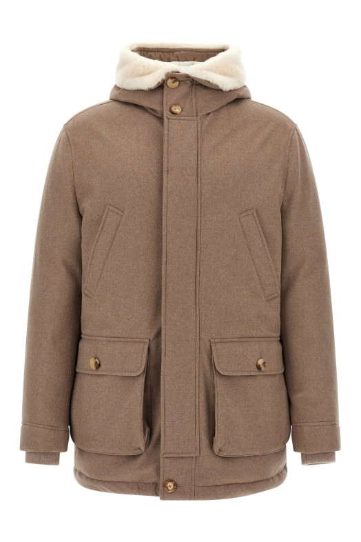 Flannel down jacket Beige