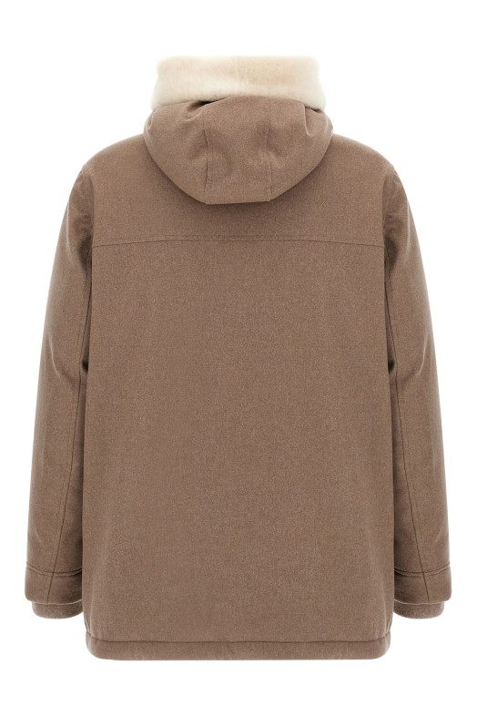 Flannel down jacket Beige