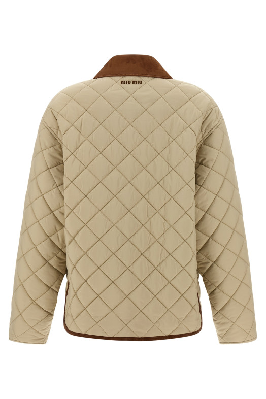 Suede detail blouson Beige