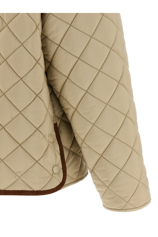 Suede detail blouson Beige