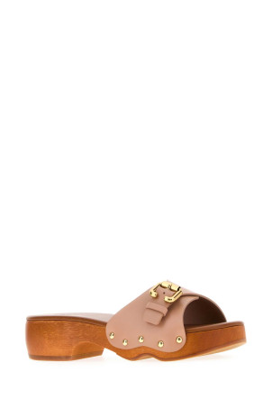 Powder pink leather Jeanette clogs CHLOE (CH25A12JLS) Powder pink leather Jeanette clogs CHLOE (CH25A12JLS)