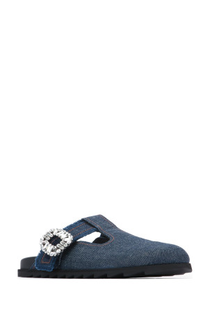 SLIDY VIV CLOSED T-STRAP FRI MULE ROGER VIVIER (RVW62542380EMN) SLIDY VIV CLOSED T-STRAP FRI MULE ROGER VIVIER (RVW62542380EMN)