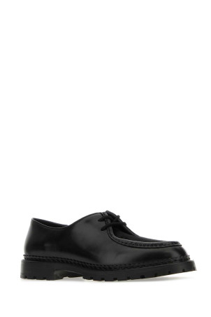 Black leather and calf hair lace-up shoes Black SAINT LAURENT (7758081OO0A)