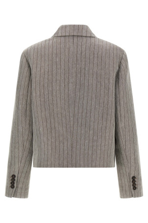 Pinstriped chevron blazer Gray